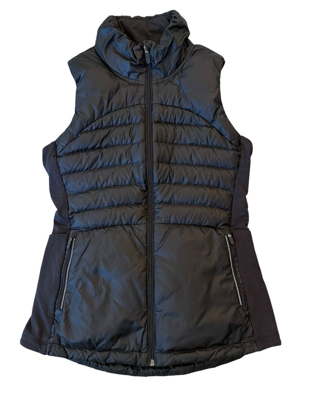 Lululemon Down For A Run Vest II Black Full Zip DOWN Puffer Lightweight Womens 8